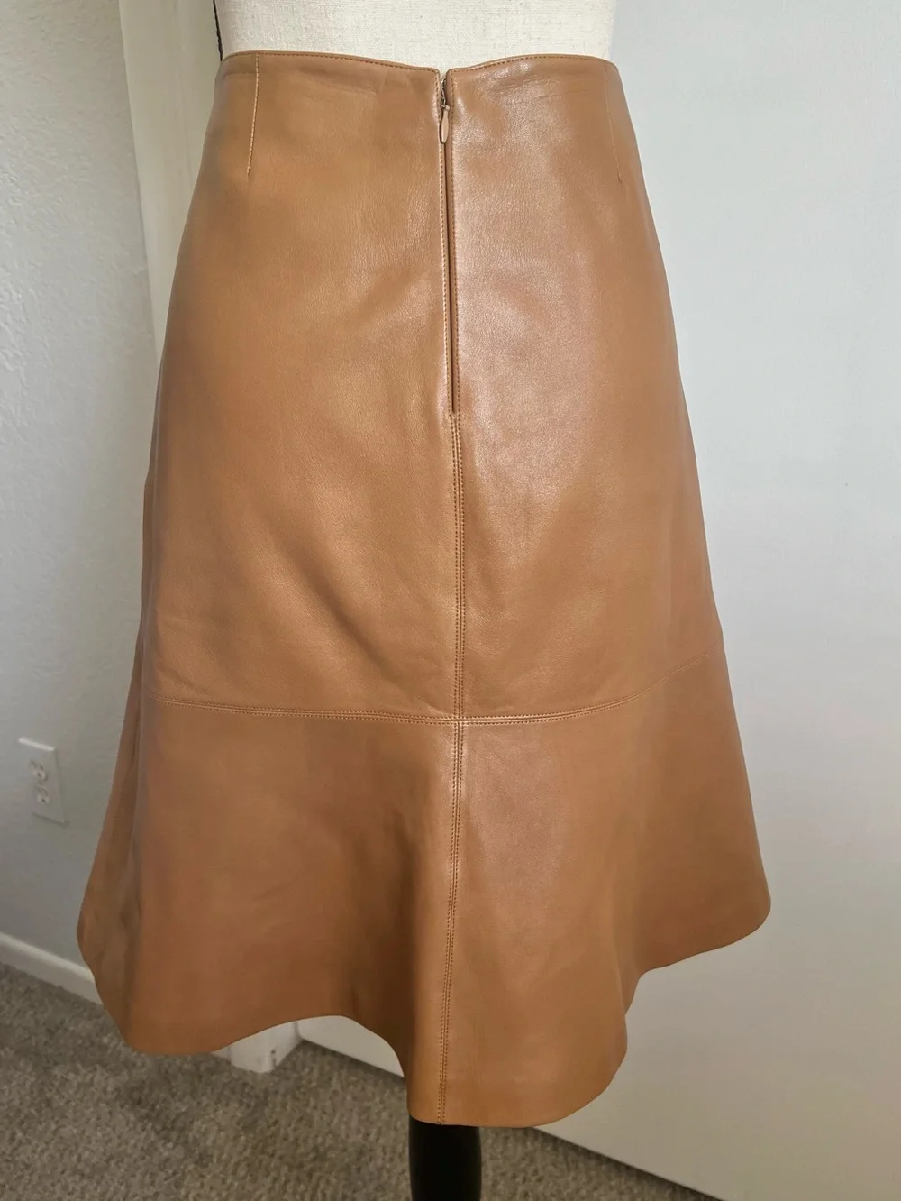 Chanel Leather Fluted Skirt